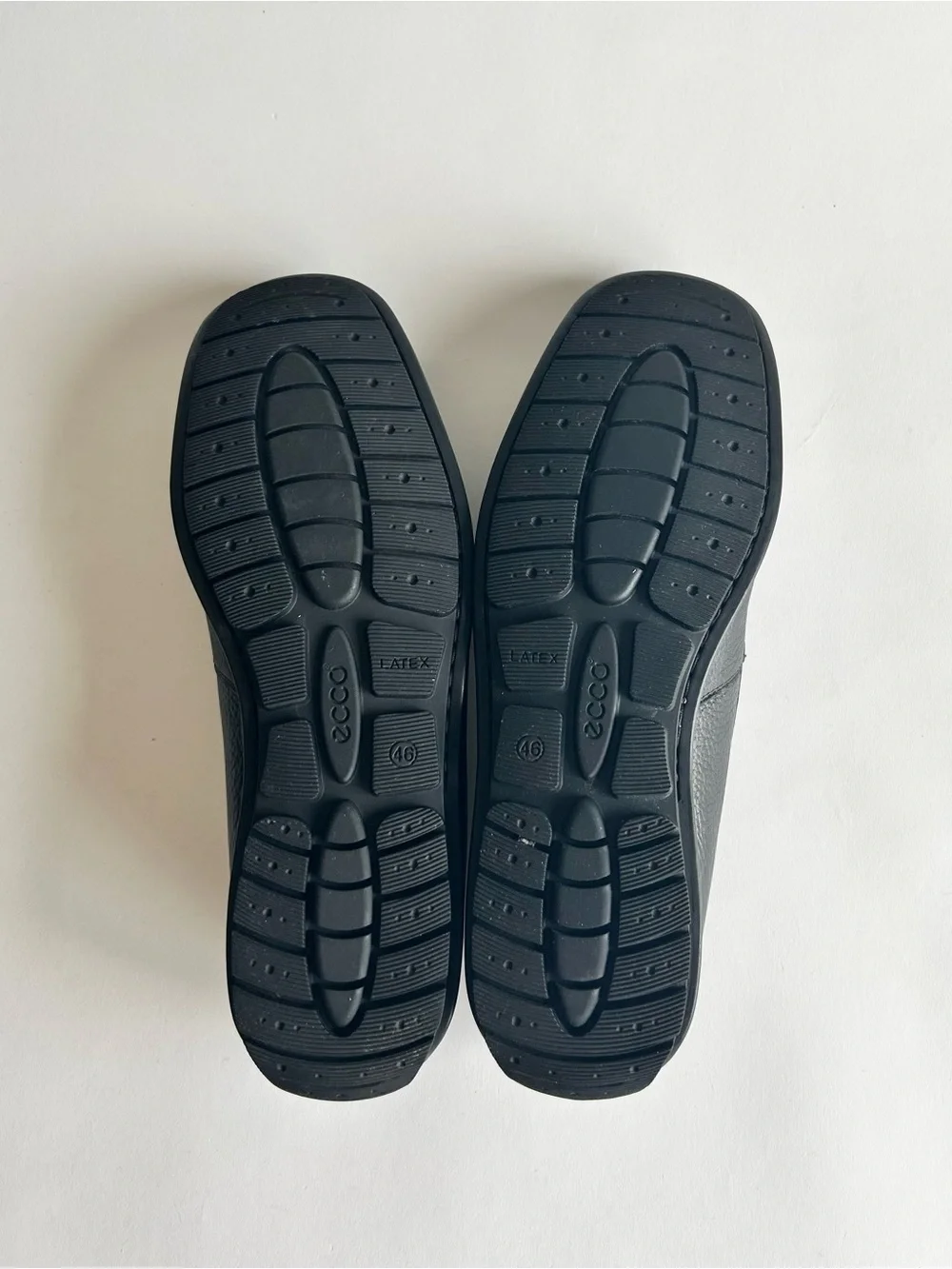 Men’s Ecco Black Genuine Leather Driver Loafers Rubber Outsole size EUR46 US13